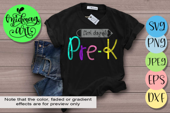 1st Day of Pre-k Graphics for T-Shirt Designs