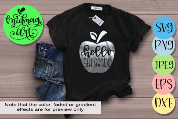 Hello 5th Grade Back to School Graphics & Crafts