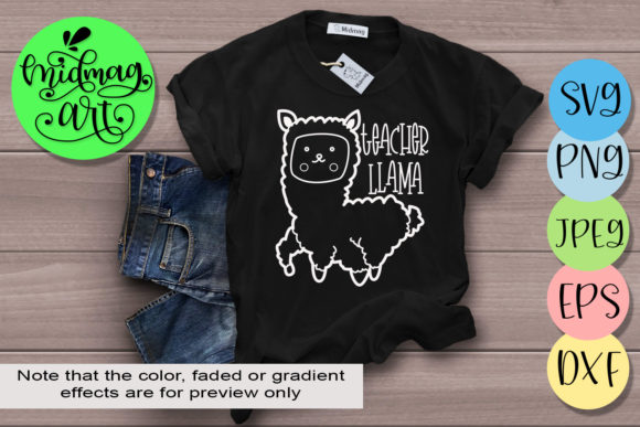Teacher Llama Graphics for T-Shirt Designs