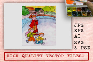 Watercolor Cartoon Back to School Graphics